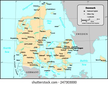 Denmark Country Map