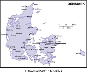 Denmark Country Map