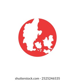 denmark country map circle border vector icon illustration design