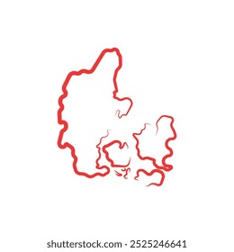 denmark country map line border vector icon illustration design