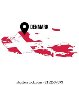 Denmark country map perfect to used for infographic
