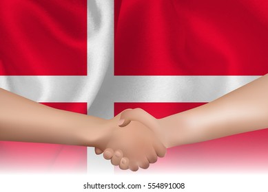 Denmark Country national flag Handshake