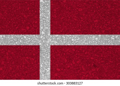 Denmark, Danish flag with grunge texture.Vector template