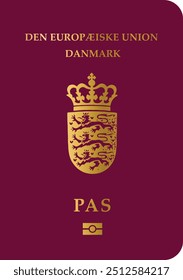 Denmark danish passport cover vector