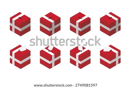 Denmark Election Ballot Box Vector Isometric