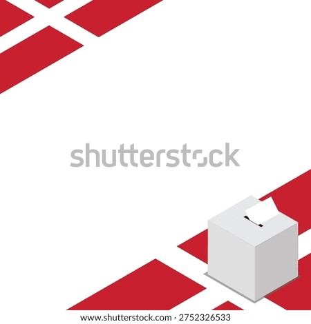 Denmark Election Box Square Template Vector