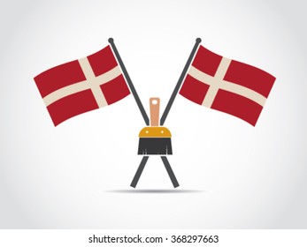 Denmark Emblem Brush Paint