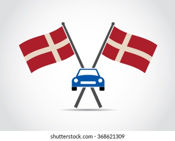 Denmark Emblem Car
