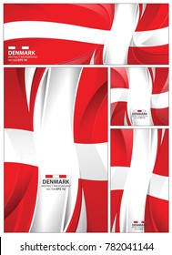 Denmark flag abstract colors background. Collection banner design. brochure vector illustration.