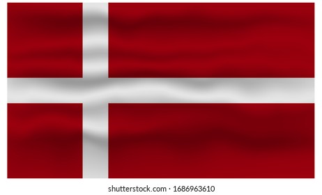 
Denmark flag background with cloth texture. Denmark flag vector illustration.