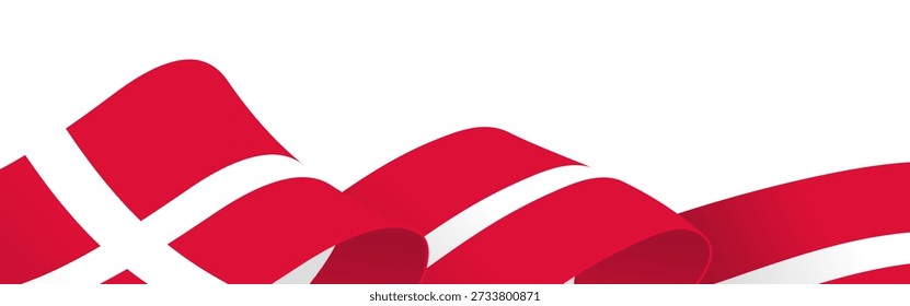 Denmark flag border, Danish background, waving flag banner