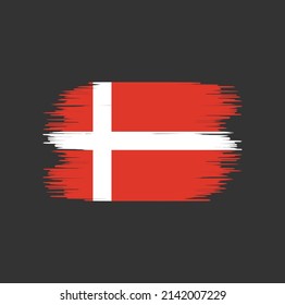 Denmark Flag Brush. National Flag