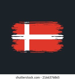 Denmark Flag Brush. National Flag