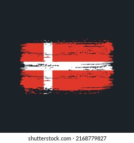 Denmark Flag Brush. National Flag