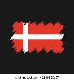 Denmark Flag Brush. National Flag