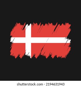 Denmark Flag Brush. National Flag