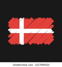 Denmark Flag Brush. National Flag