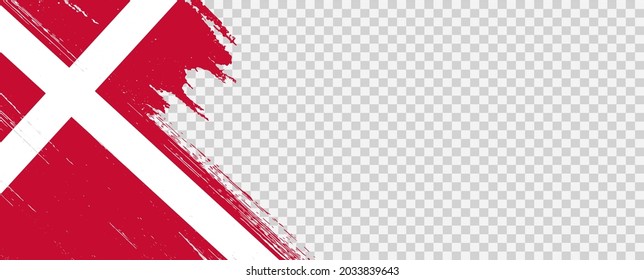 Denmark flag with brush paint textured isolated  on png or transparent background,Symbol of Denmark,template for banner,promote, design,vector,top gold medal winner sport country