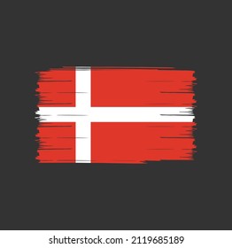 Denmark flag with brush stroke background