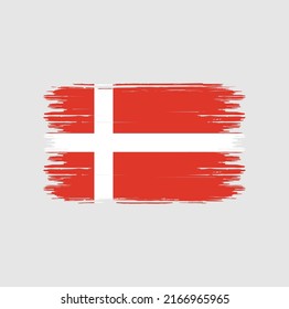 Denmark Flag Brush Strokes. National Flag