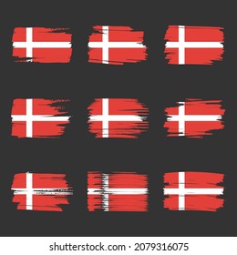 Denmark flag brush strokes painted