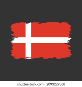 Denmark flag brush strokes painted 