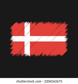 Denmark Flag Brush Strokes Painted