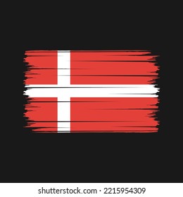 Denmark Flag Brush Strokes Painted
