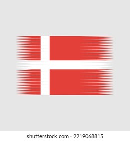 Denmark Flag Brush Strokes Painted