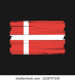 Denmark Flag Brush Vector Illustration