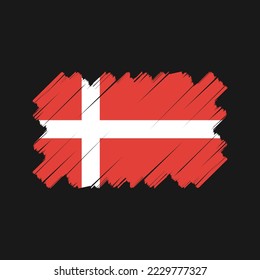 Denmark Flag Brush Vector Illustration