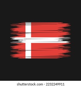 Ilustración del vector del pincel de bandera de Dinamarca