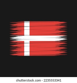 Denmark Flag Brush Vector Illustration