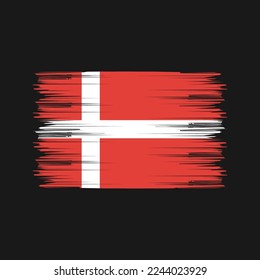 Denmark Flag Brush Vector Illustration