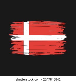 Denmark Flag Brush Vector Illustration