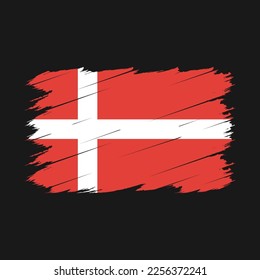 Denmark Flag Brush Vector Illustration