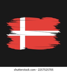 Denmark Flag Brush Vector Illustration