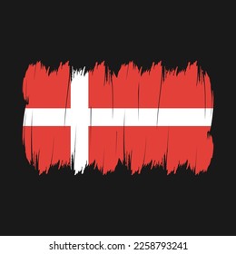 Ilustración del vector del pincel de bandera de Dinamarca