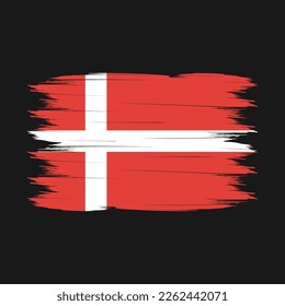 Ilustración del vector del pincel de bandera de Dinamarca