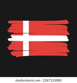 Denmark Flag Brush Vector Illustration
