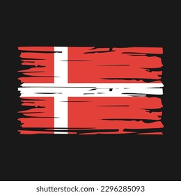 Ilustración del vector del pincel de bandera de Dinamarca
