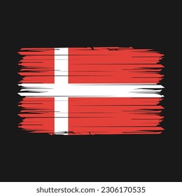 Denmark Flag Brush Vector Illustration