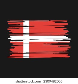 Denmark Flag Brush Vector Illustration