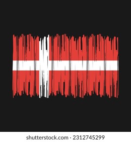 Ilustración del vector del pincel de bandera de Dinamarca