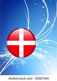 Denmark Flag Button on Abstract Modern Light Background Original Illustration