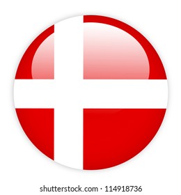 Denmark flag button on white