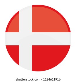 Denmark Flag Button Round Vector Art Design Patriotic Symbol