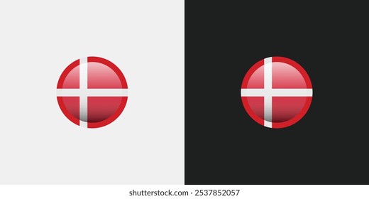 Denmark Flag Circle National Flag