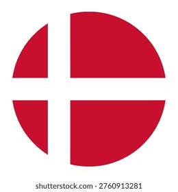 Denmark Flag in Circle Shape