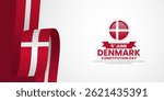 Denmark flag for constitution day banner background with blank space area